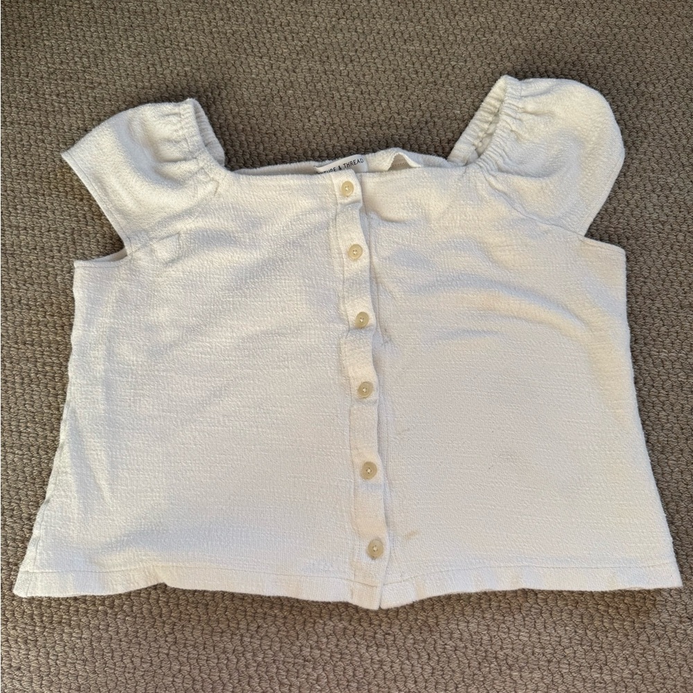 Madewell Cream Button-Up Blouse